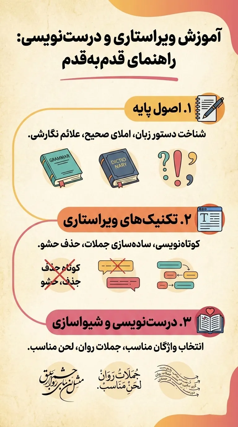 آموزش ویراستاری و درست نویسی 1 اینفوگرافیک آموزش ویراستاری